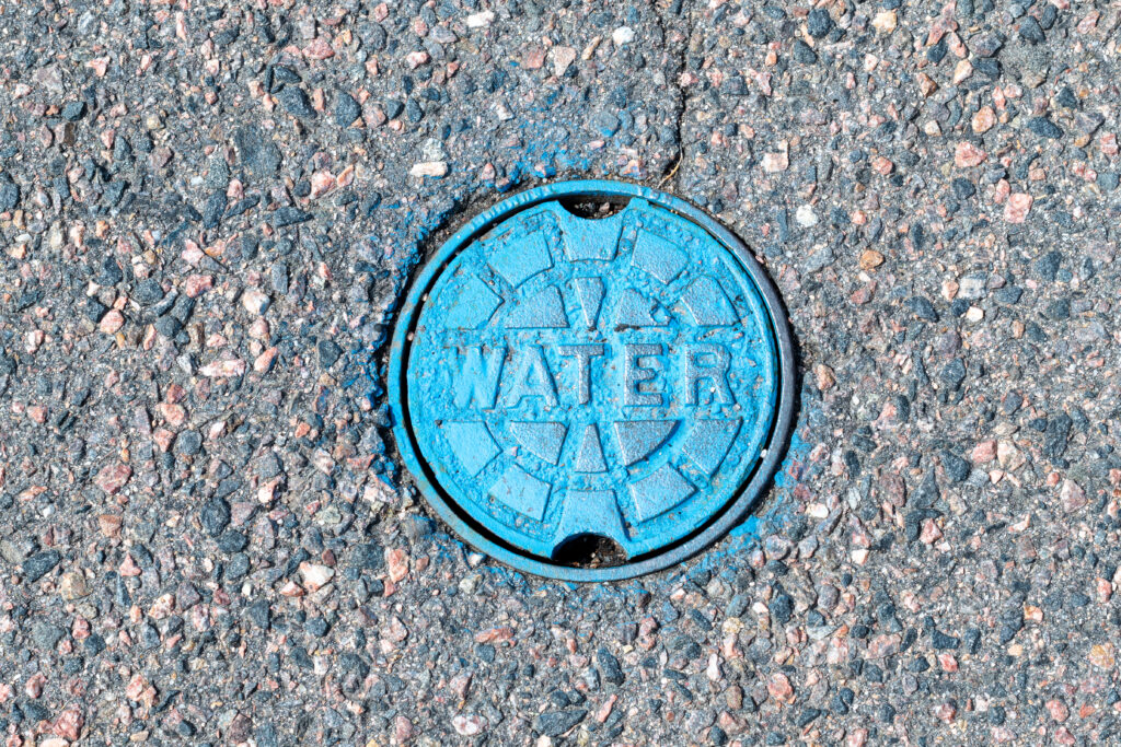 Blue Street Water line cover up close